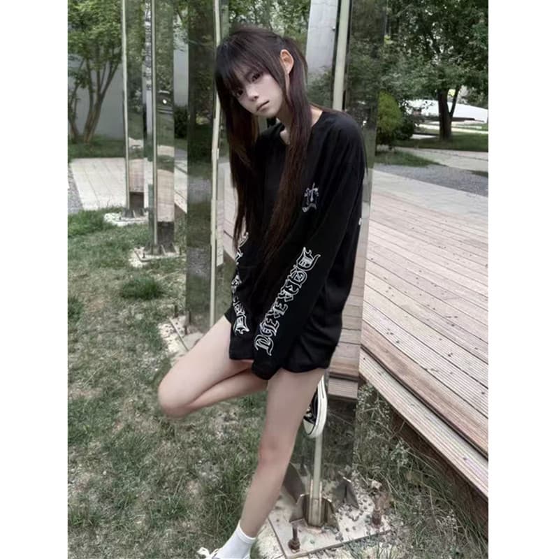 아메리칸 레트로 십자가 긴팔 자외선 차단 블라우스 여성 여름 느긋한 바람 루즈핏 눈꽃 면 얇은 맨위 상세 이미지 3
