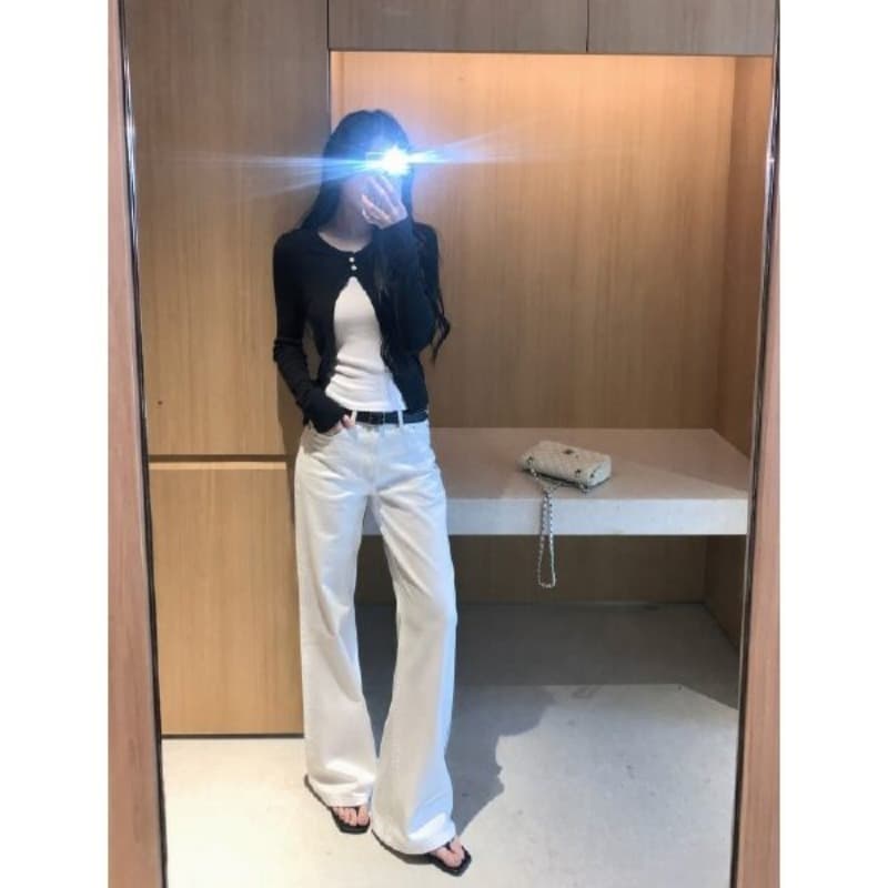 한 부서 페이크 레이어드 배색 긴팔 티셔츠 여성 가을 디자인 센스 작은 대중 몸매 가꾸기 슬림해 보이는 맨위 이미지 5