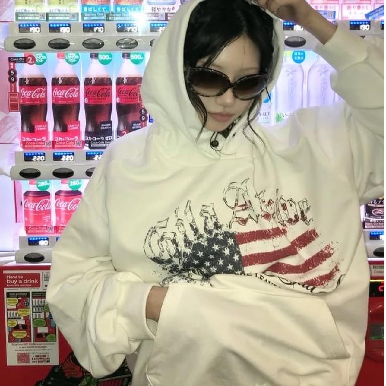 아메리칸 레트로 마 오래된 알파벳 인물 프린트 후드 티 스웨터