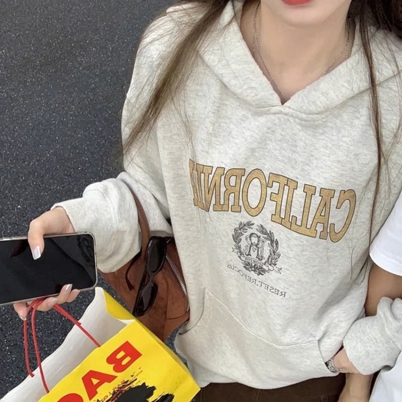 아메리칸 후드티 이른 가을 아메리칸 작은 키 후드 티 스웨터 여성 재킷 봄과 가을 이미지 5