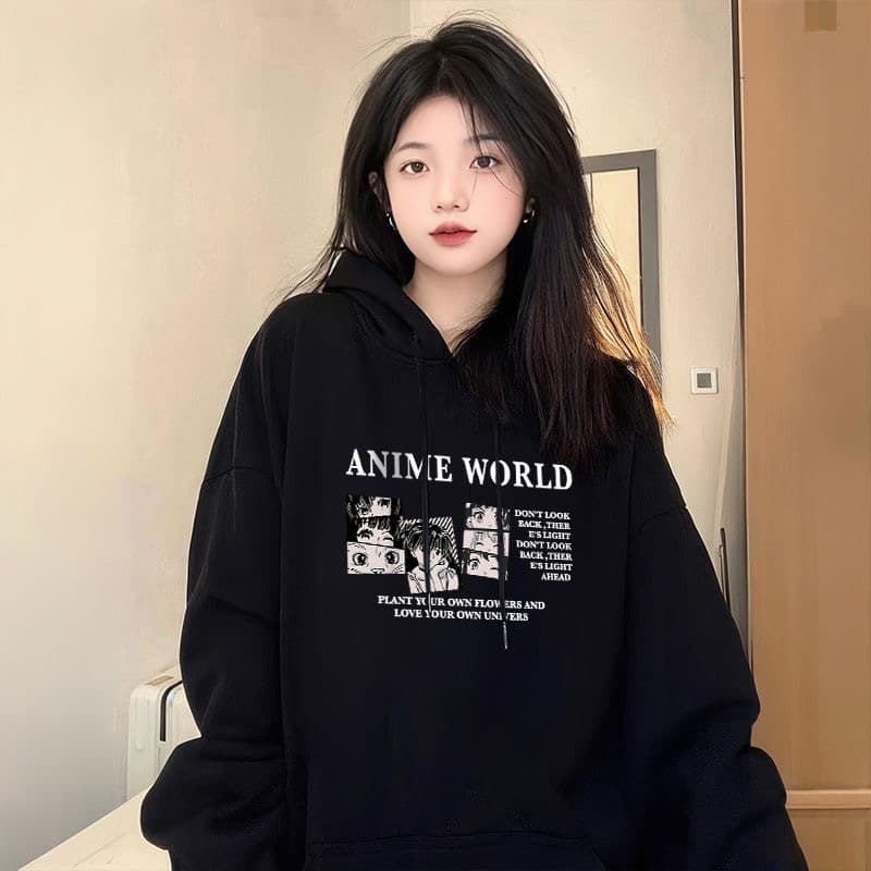블루 색상 후드 티 스웨터 여성 2026 새로운 폭발 털이 있는 두꺼움 한 첨부 된 의류 가을 겨울철 얇은 스타일 이른 가을 재킷 이미지 3