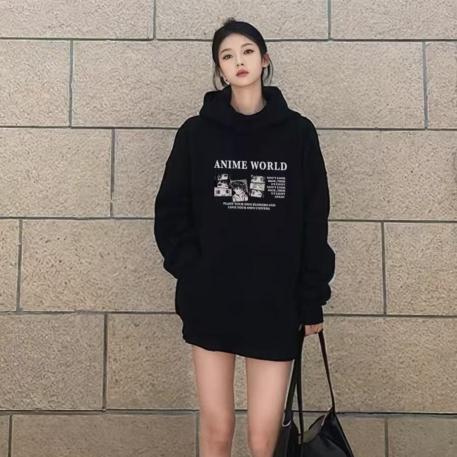 블루 색상 후드 티 스웨터 여성 2026 새로운 폭발 털이 있는 두꺼움 한 첨부 된 의류 가을 겨울철 얇은 스타일 이른 가을 재킷 이미지 5
