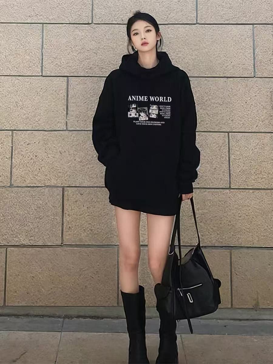 블루 색상 후드 티 스웨터 여성 2026 새로운 폭발 털이 있는 두꺼움 한 첨부 된 의류 가을 겨울철 얇은 스타일 이른 가을 재킷 상세 이미지 4