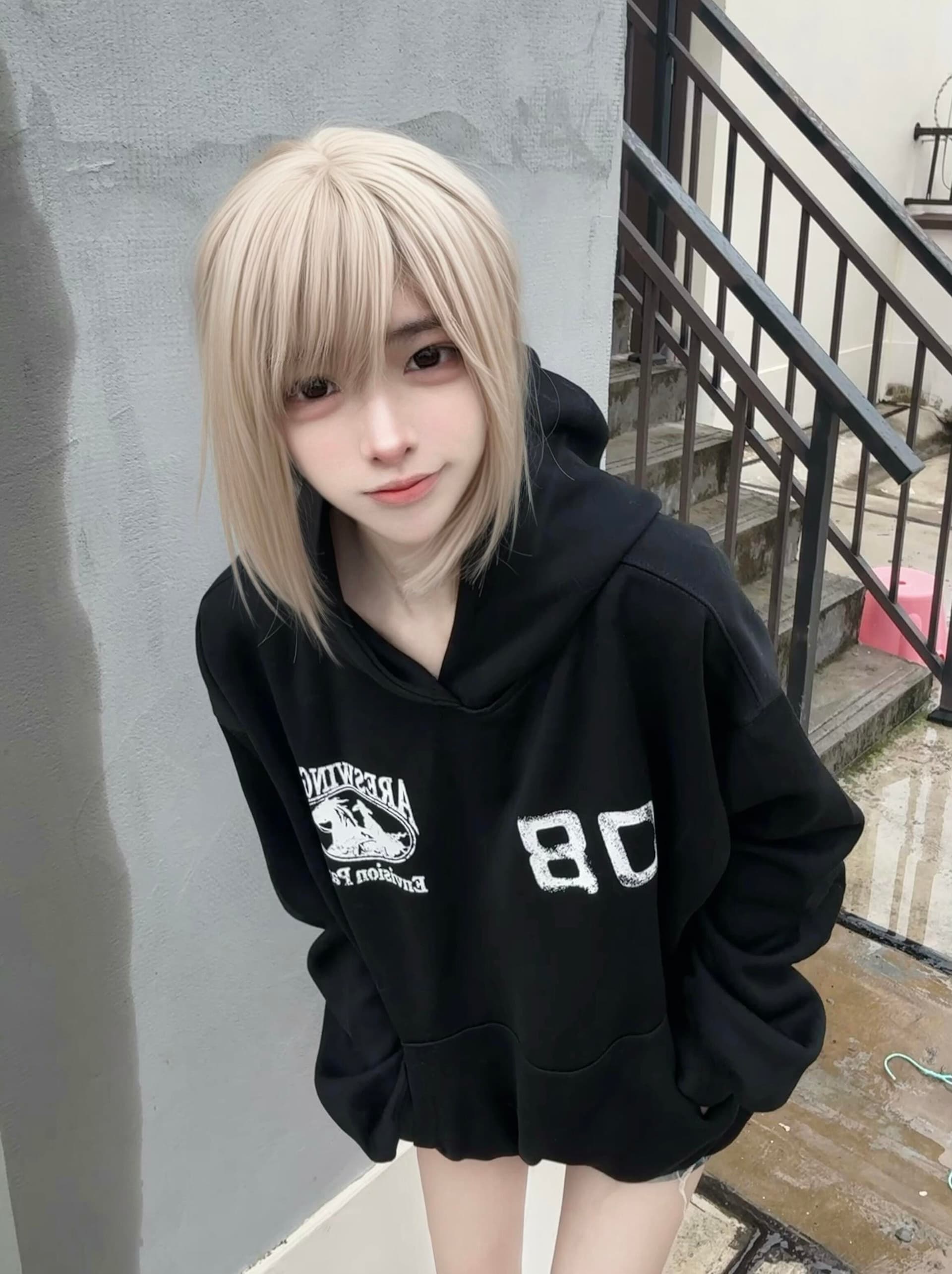 아메리칸 레트로 검정색 알파벳 작은 대중 후드 티 스웨터 남녀 이른 가을 oversize 커플 고급 센스 재킷 트렌디 이미지 3