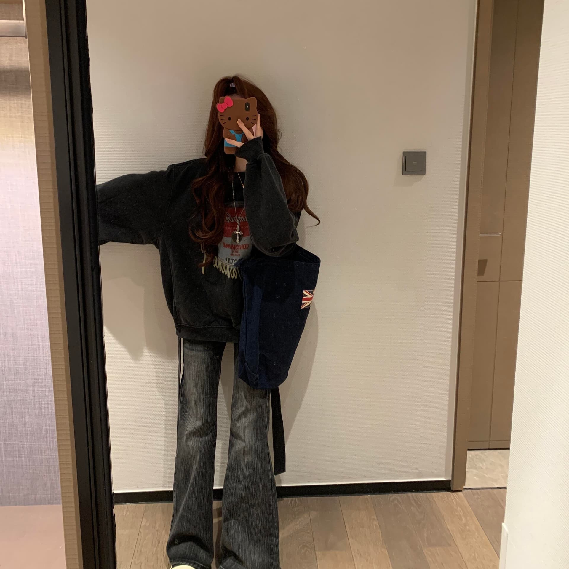한국 ins 작은 대중 레트로 재미있는 통조림 식품 프린트 워싱 검정색 캐주얼 다용도 루즈핏 순면 후드티 맨위 이미지 5