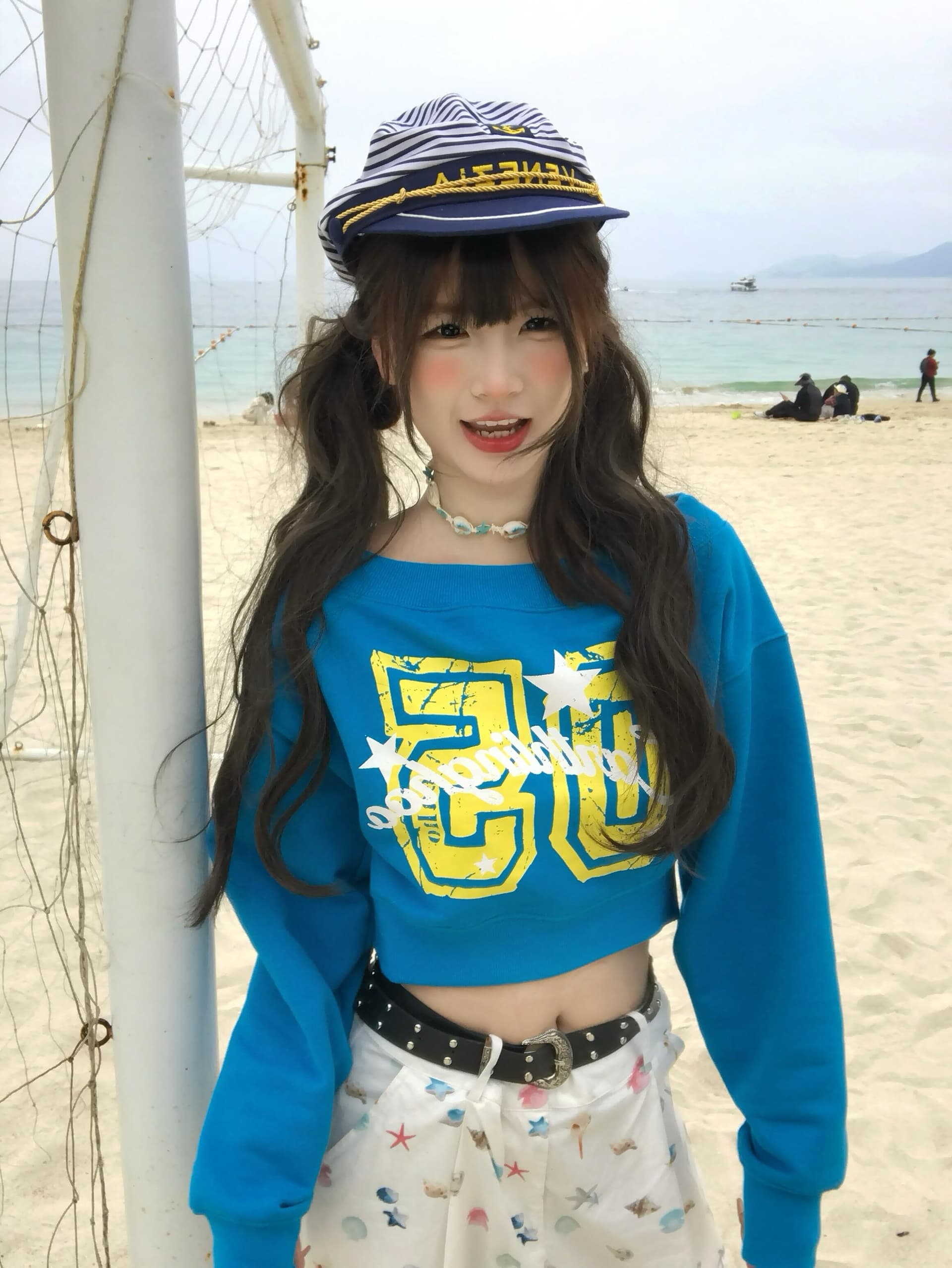 직접 만든 봄 가을 한 부서 느긋한 분위기 센스 보트넥 오프숄더 후드티 여성 슬림해 보이는 부드러운 찹쌀 긴팔 맨위 이미지 2