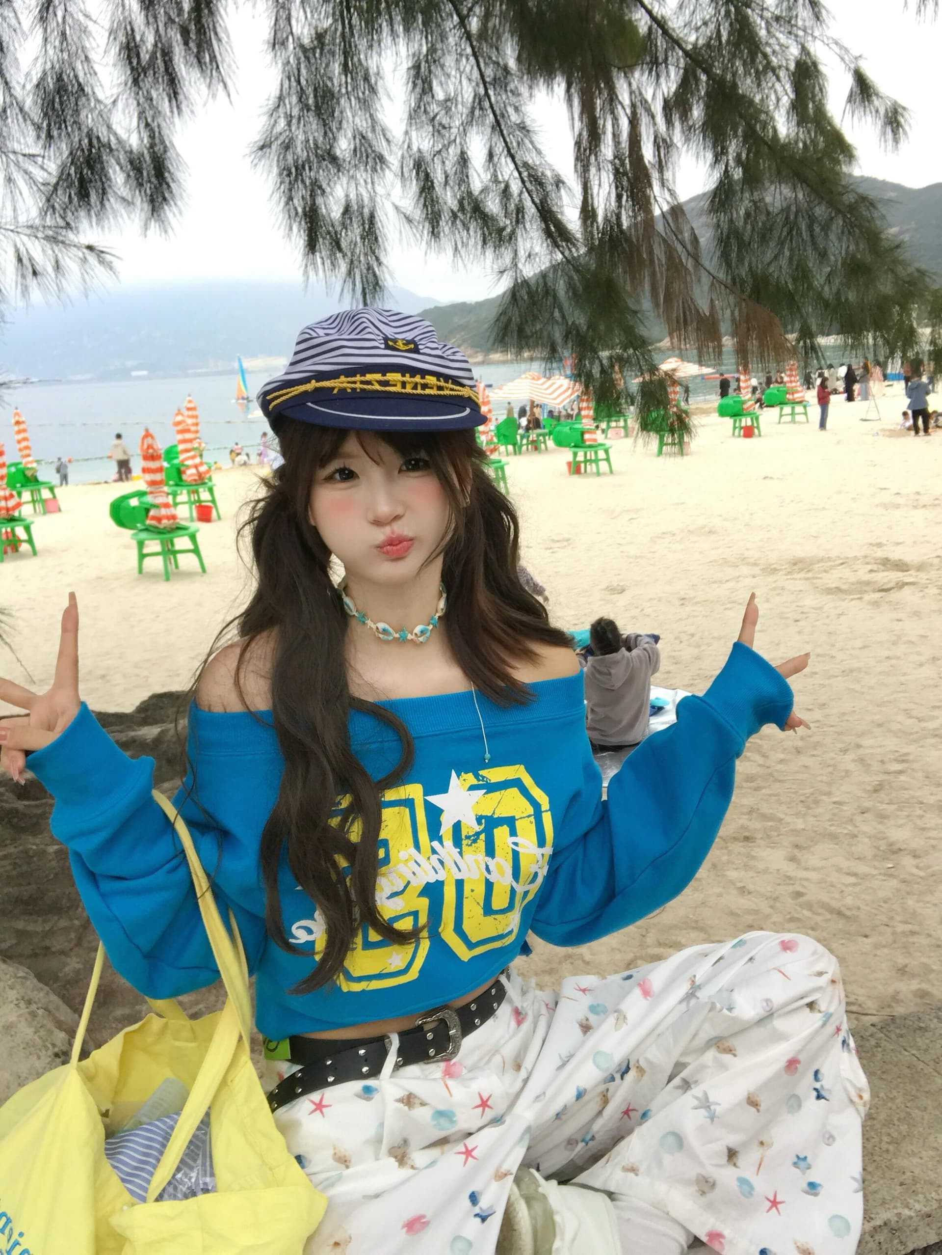 직접 만든 봄 가을 한 부서 느긋한 분위기 센스 보트넥 오프숄더 후드티 여성 슬림해 보이는 부드러운 찹쌀 긴팔 맨위 이미지 3