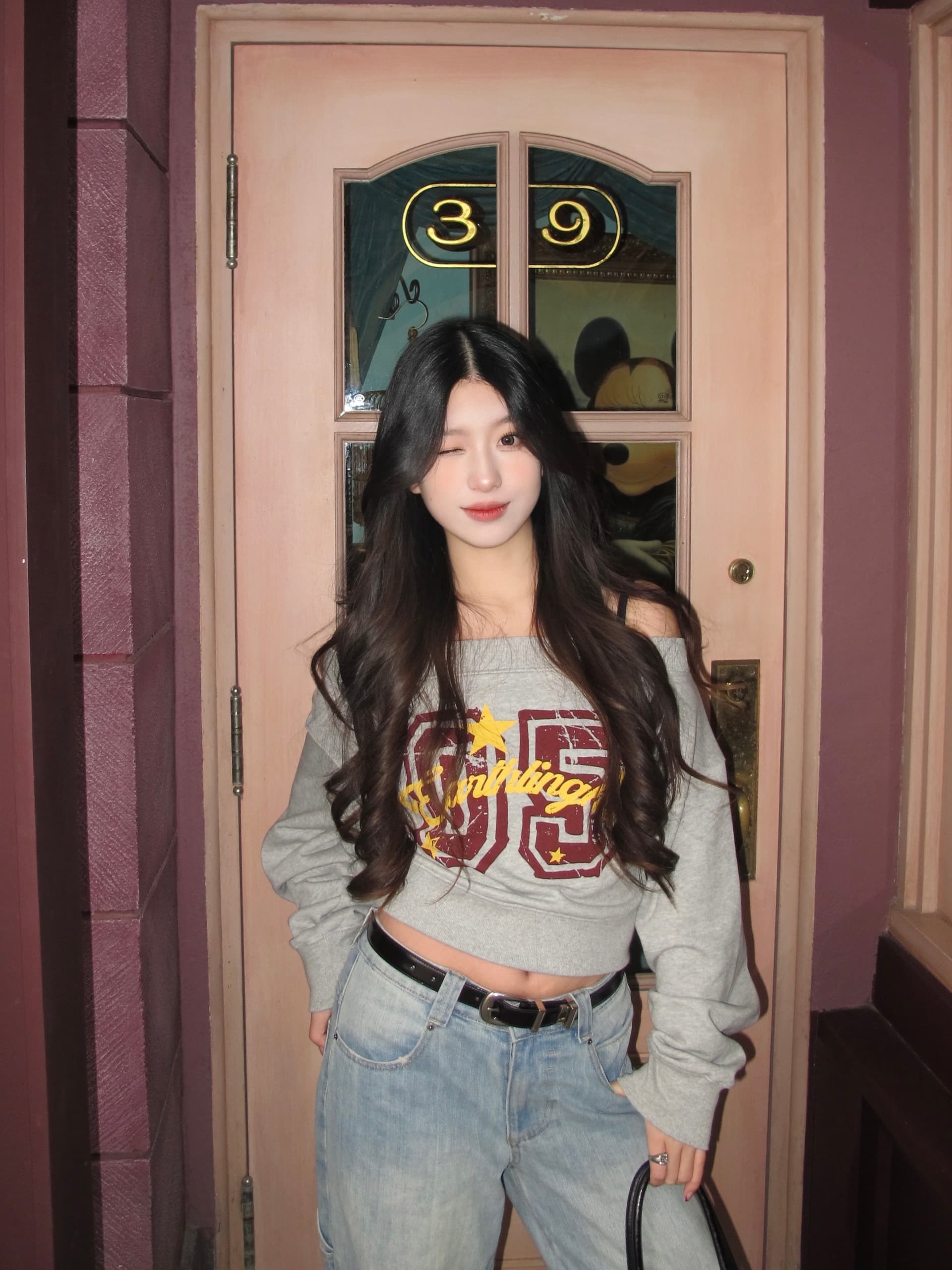 직접 만든 봄 가을 한 부서 느긋한 분위기 센스 보트넥 오프숄더 후드티 여성 슬림해 보이는 부드러운 찹쌀 긴팔 맨위 상세 이미지 1