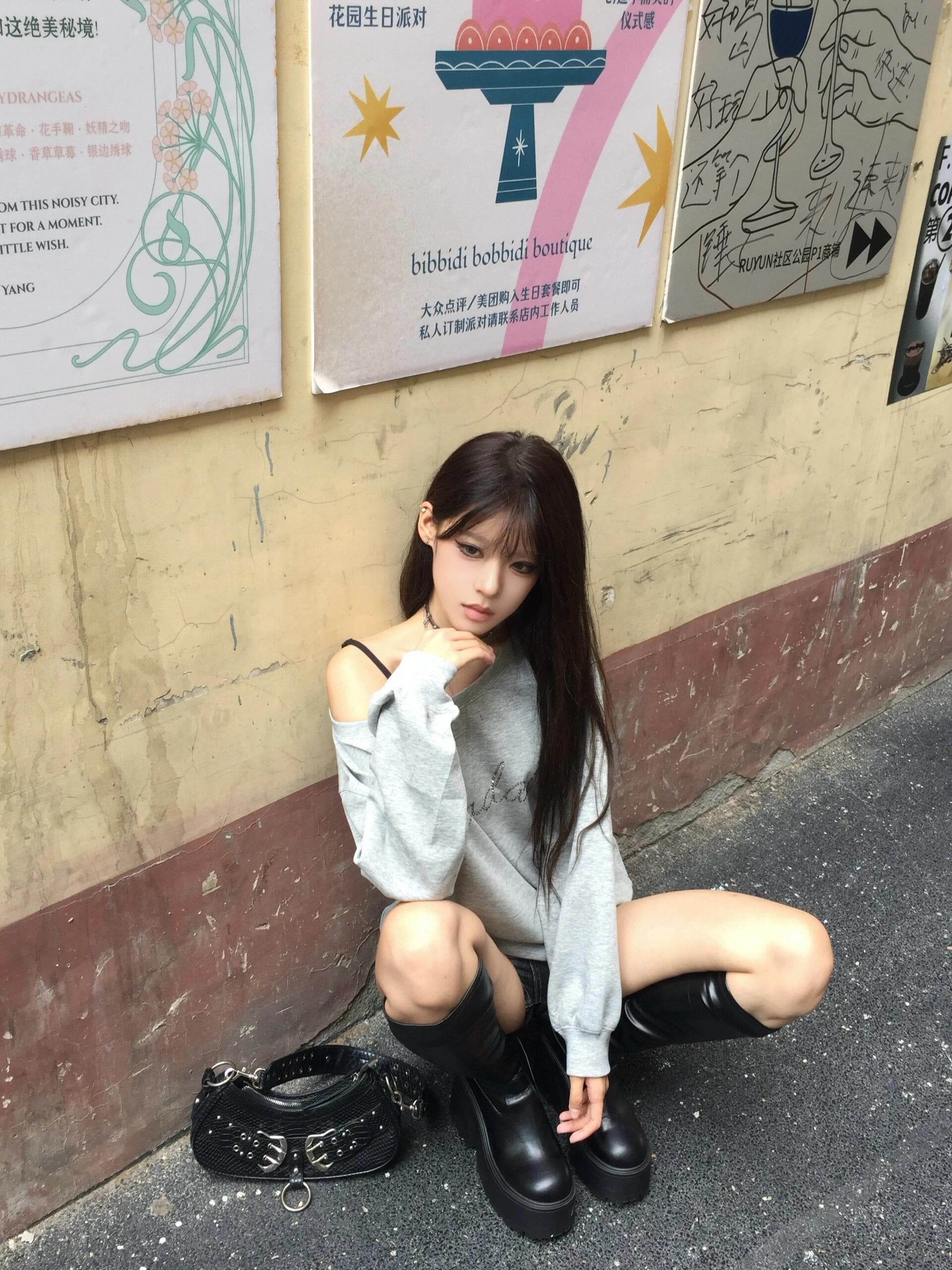 아메리칸 한 단어 비스듬한 오프숄더 핫픽스 후드티 여성 봄 가을 얇은 스타일 루즈핏 느긋한 핫걸 바람 쇼트 스타일 높음 거리 맨위 이미지 4