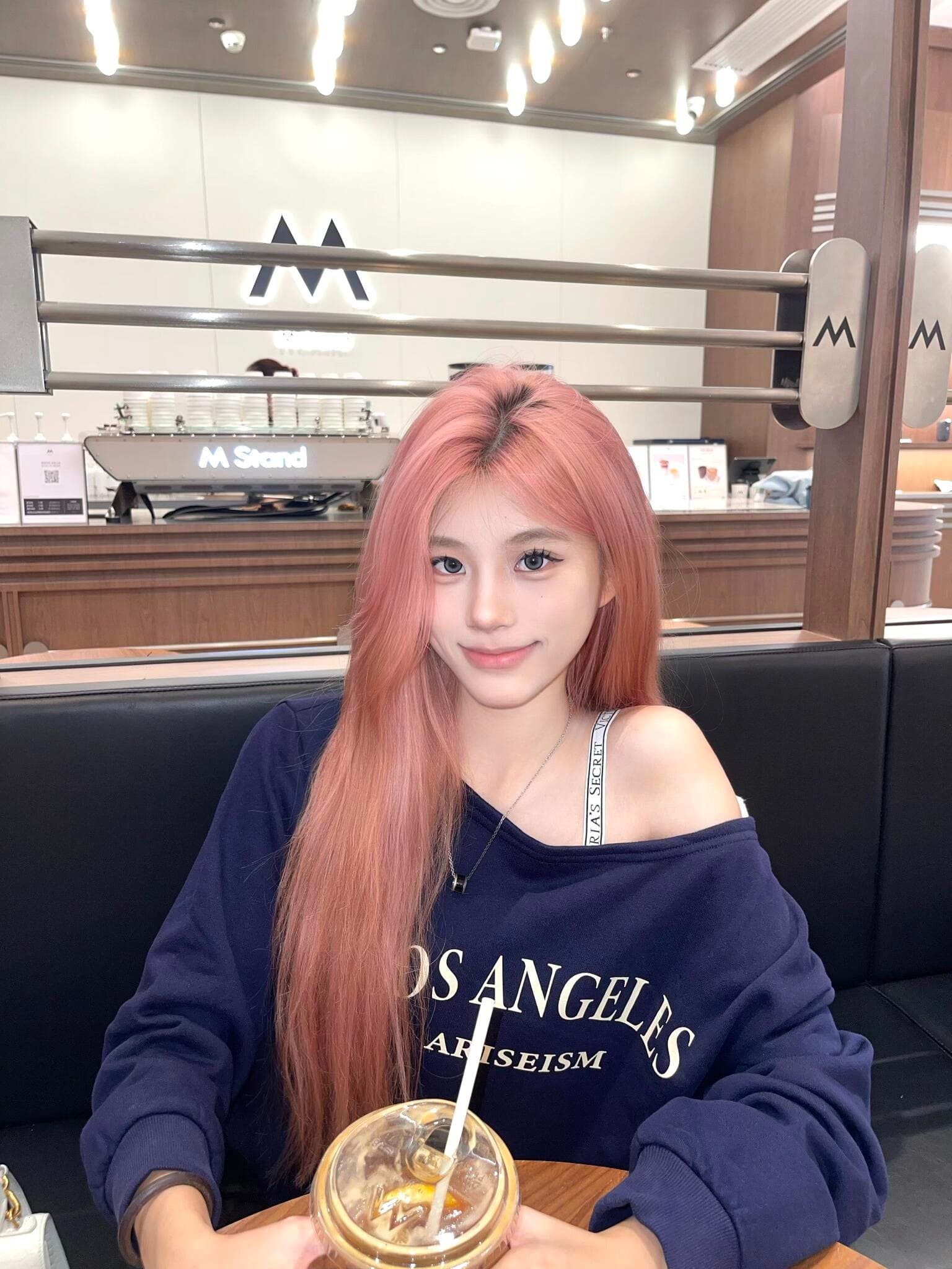 한 부서 무거운 해군 비스듬한 어깨 후드티 여성 가을 새로운 느긋한 바람 미니멀리즘 캐주얼 루즈핏 긴팔 맨위 여성 이미지 3