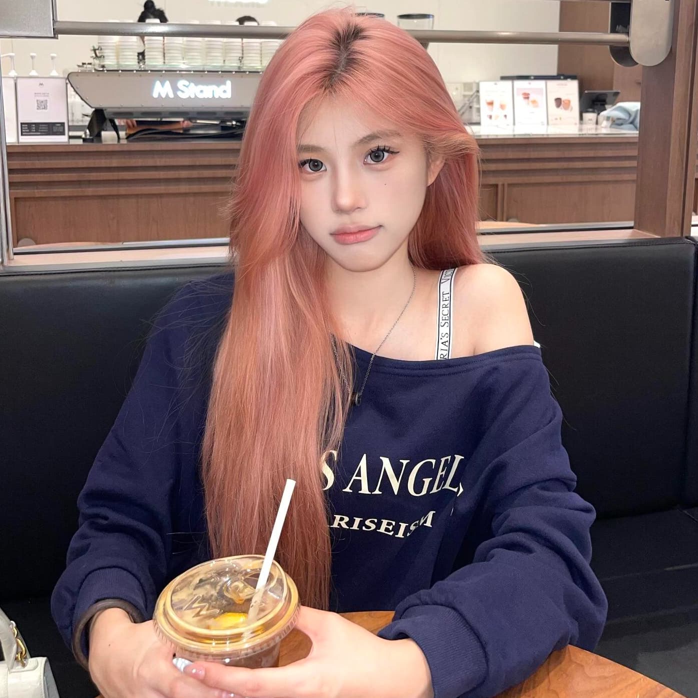 한 부서 무거운 해군 비스듬한 어깨 후드티 여성 가을 새로운 느긋한 바람 미니멀리즘 캐주얼 루즈핏 긴팔 맨위 여성