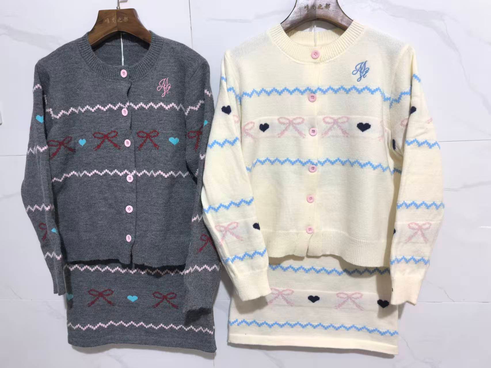 자이언트 잘 생긴 가을 겨울 ootd 착용 가져 가라. 전체 집합 공정한 섬 바람 스웨터 니트 오픈 가디건 미니 스커트 작은 키 투피스 세트 상세 이미지 9
