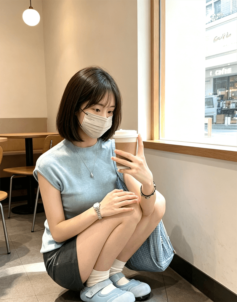 한 부서 하프 높음 라운드 넥 핫걸 파란색 조끼 티셔츠 여성 여름 긍정적 인 어깨 허리 수축 반팔 니트 스웨터 민소매 맨위 이미지 3