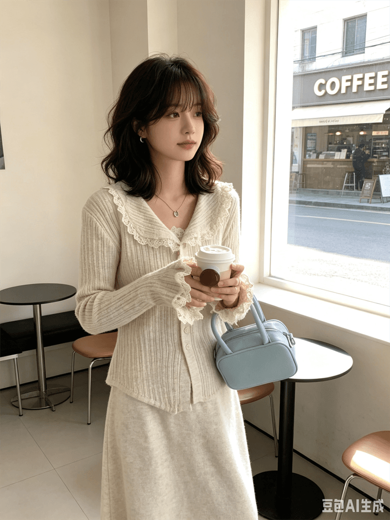 가을 겨울 착용 가져 가라. 전체 집합 2026 슈퍼 화재 고급 센스 작은 키 품격 고유 한 아름다운 니트 스웨터 세트 드레스 상세 이미지 5