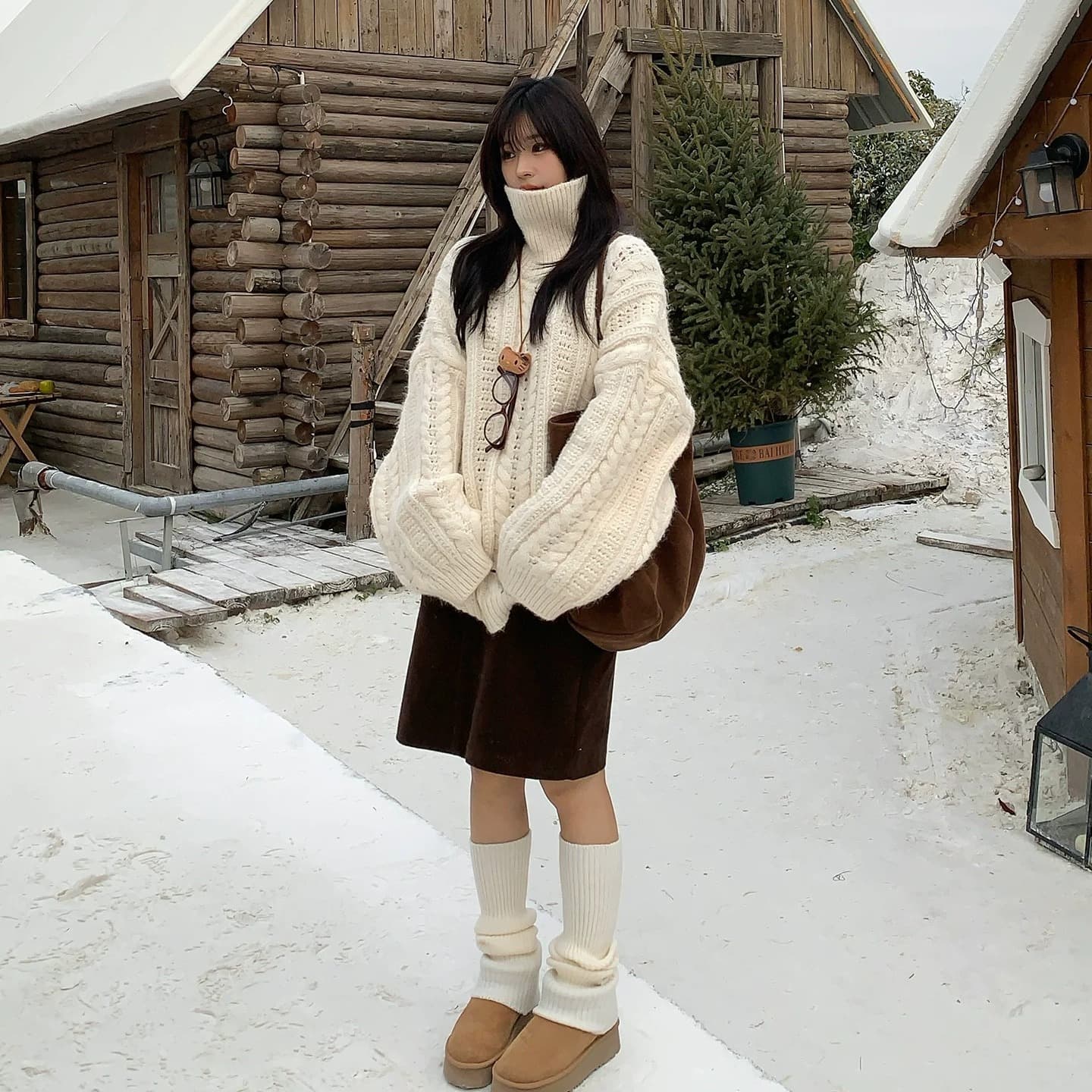 꽈배기 터틀넥 스웨터 겨울 한 부서 루즈핏 캐주얼 느긋한 두꺼운 보온 인사이드 가져 가라. 만나는 맨위 여성 상세 이미지 4