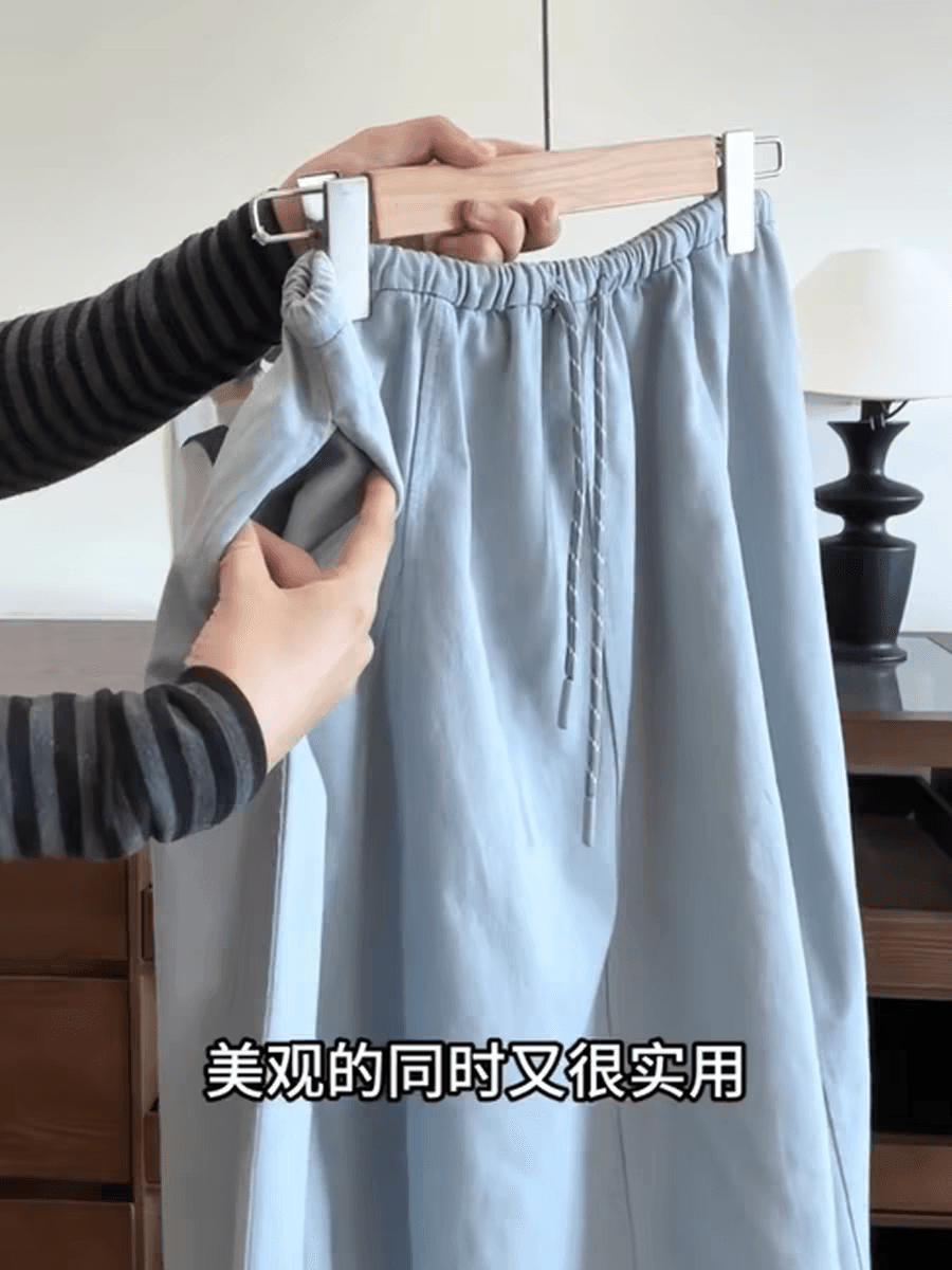 원본 추천 baby 블루 뿌리다 은 꽃밭 치마 여성 봄 여름 새로운 3 차원 자르기 허리밴드 펌프 로프 반신 스커트 상세 이미지 4
