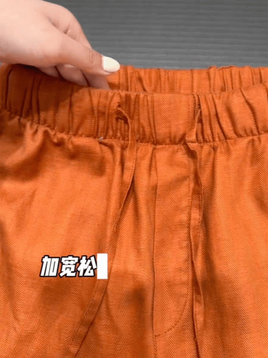 chao 수준 추천 여름 bi 준비하다 착용 주황색 와 성별 아마 바지 여성 느슨함 센스 편안함 자외선 차단 캐주얼 바지 상세 이미지 3