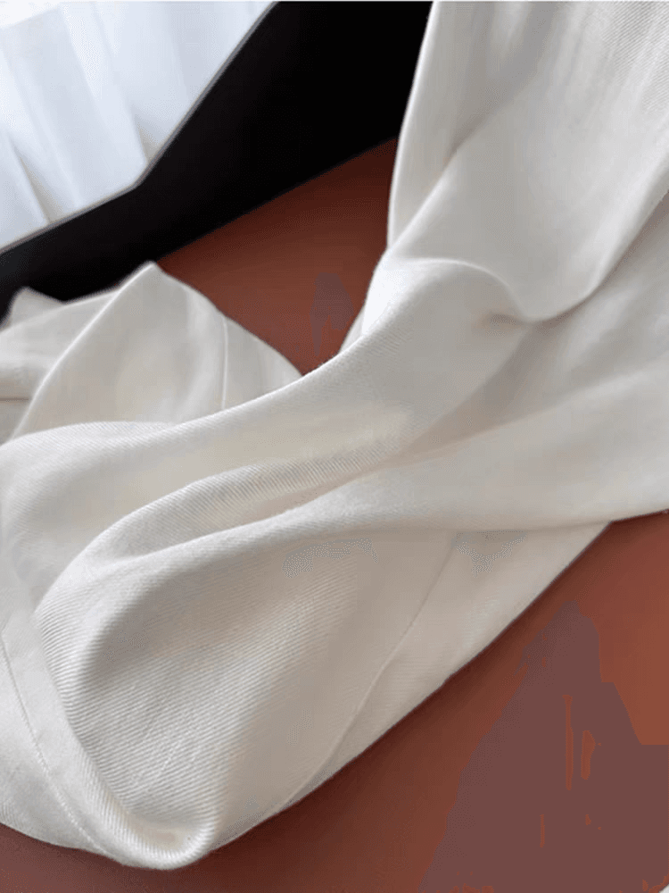 화이트 주간 실크 아마 캐주얼 바지 여성 여름 얇은 스타일 작은 키 새로운 도루 센스 오래된 돈 바람 스트레이트 면 린넨 와이드 레그 팬츠 상세 이미지 3