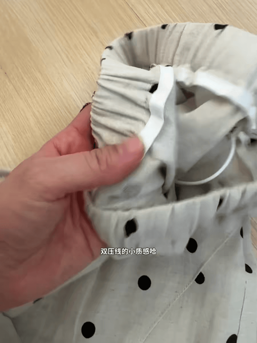 원본 추천 한 부서 레트로 도트 무늬 프린트 패치워크 프릴 9 포인트 아마 바지 여성 여름 넓은 다리 캐주얼 바지 이미지 3