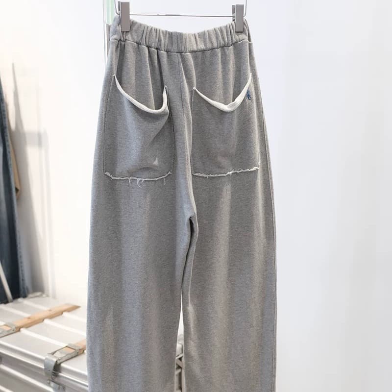 navacco du 홈 맞춤 새로운 허리밴드 루즈핏 다용도 거친 가장자리 웨이 바지 캐주얼 바지 여성 이미지 5