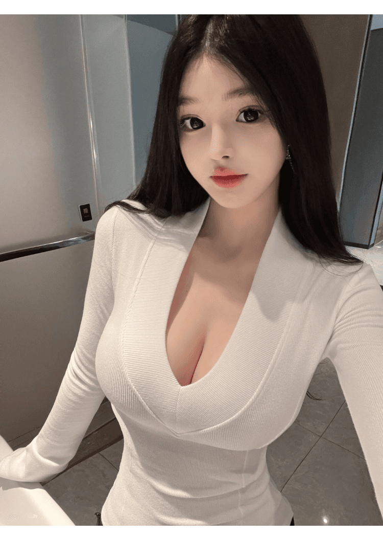 실사 정가 섹시함 깊은 v 연삭 털 기본 셔츠 여성 핫걸 몸매 가꾸기 긴팔 티셔츠 순수한 욕망 인사이드 가져 가라. 심장 기계 맨위 상세 이미지 18