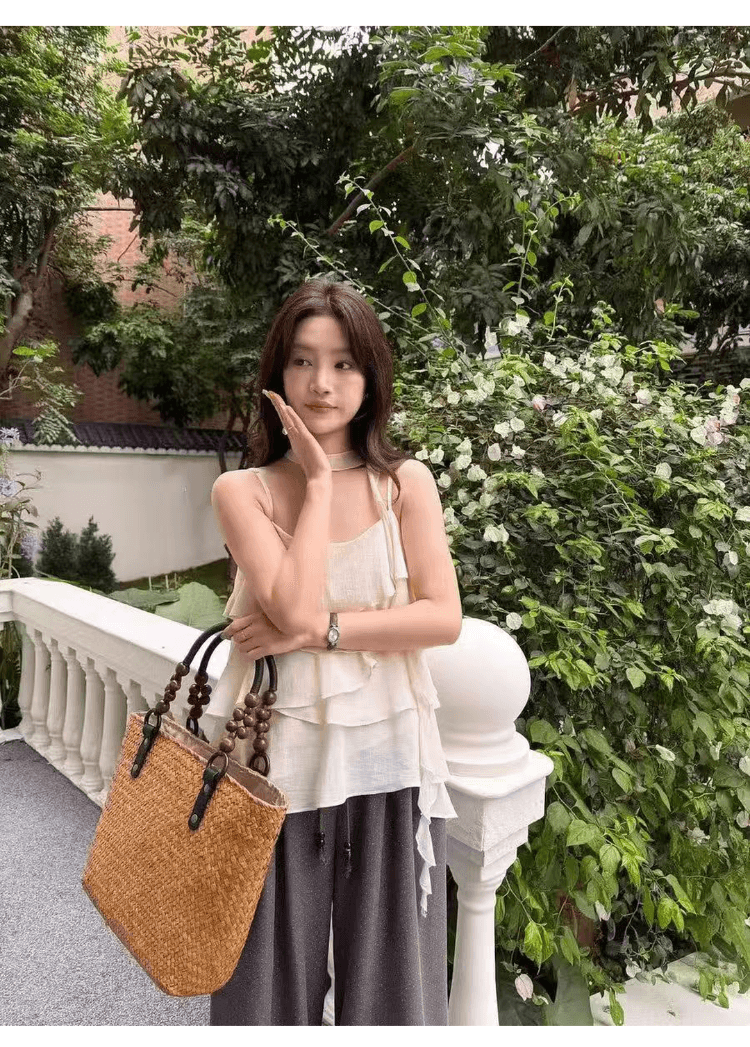 여행 휴가 바람 한 부서 케이크 행침 목 캐미솔 고유 한 디자인 센스 아름다운 다용도 심장 기계 맨위 상세 이미지 7