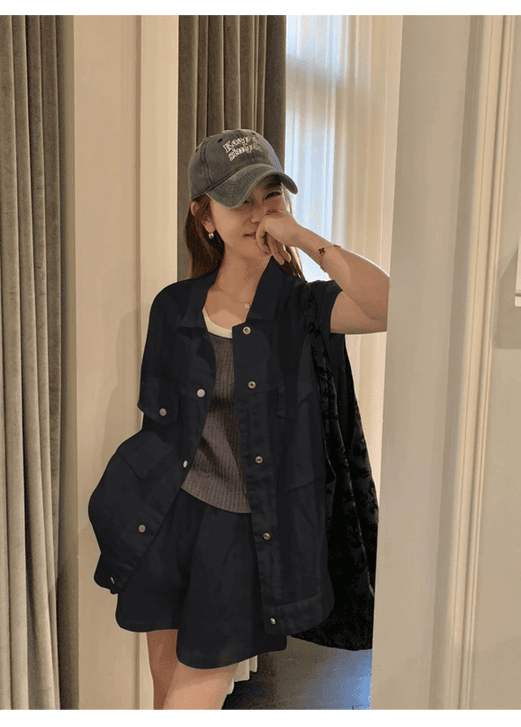 오래된 돈 바람 느슨함 센스 캐주얼 면 린넨 세트 여성 디자인 센스 루즈핏 워크웨어 베스트 넓은 다리가 짧다. 바지 투피스 세트 상세 이미지 11