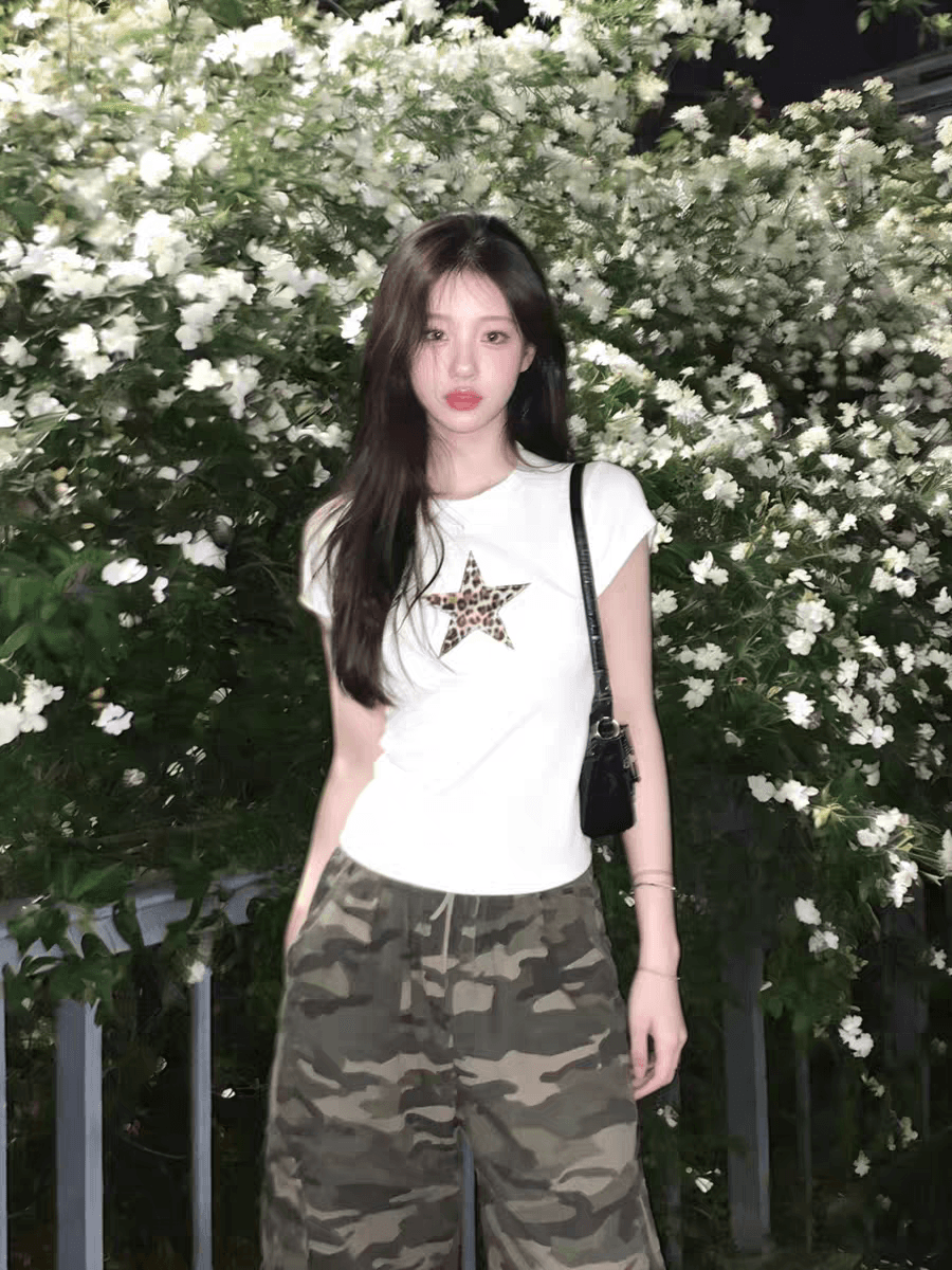 긍정적 인 어깨 반팔 티셔츠 여성 여름 한 부서 산소 센스 몸매 가꾸기 슬림해 보이는 순면 짧은 맨위 상세 이미지 5