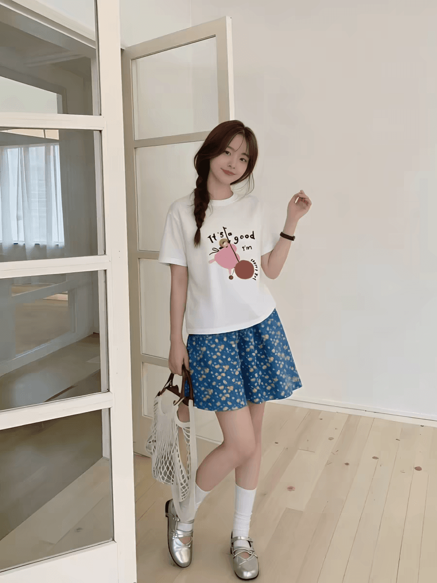 반팔 티셔츠 언더 코트 여성 인사이드 가져 가라. 고급 센스 2026 새로운 여름 루즈핏 슬림해 보이는 알파벳 프린트 셔츠 상세 이미지 5