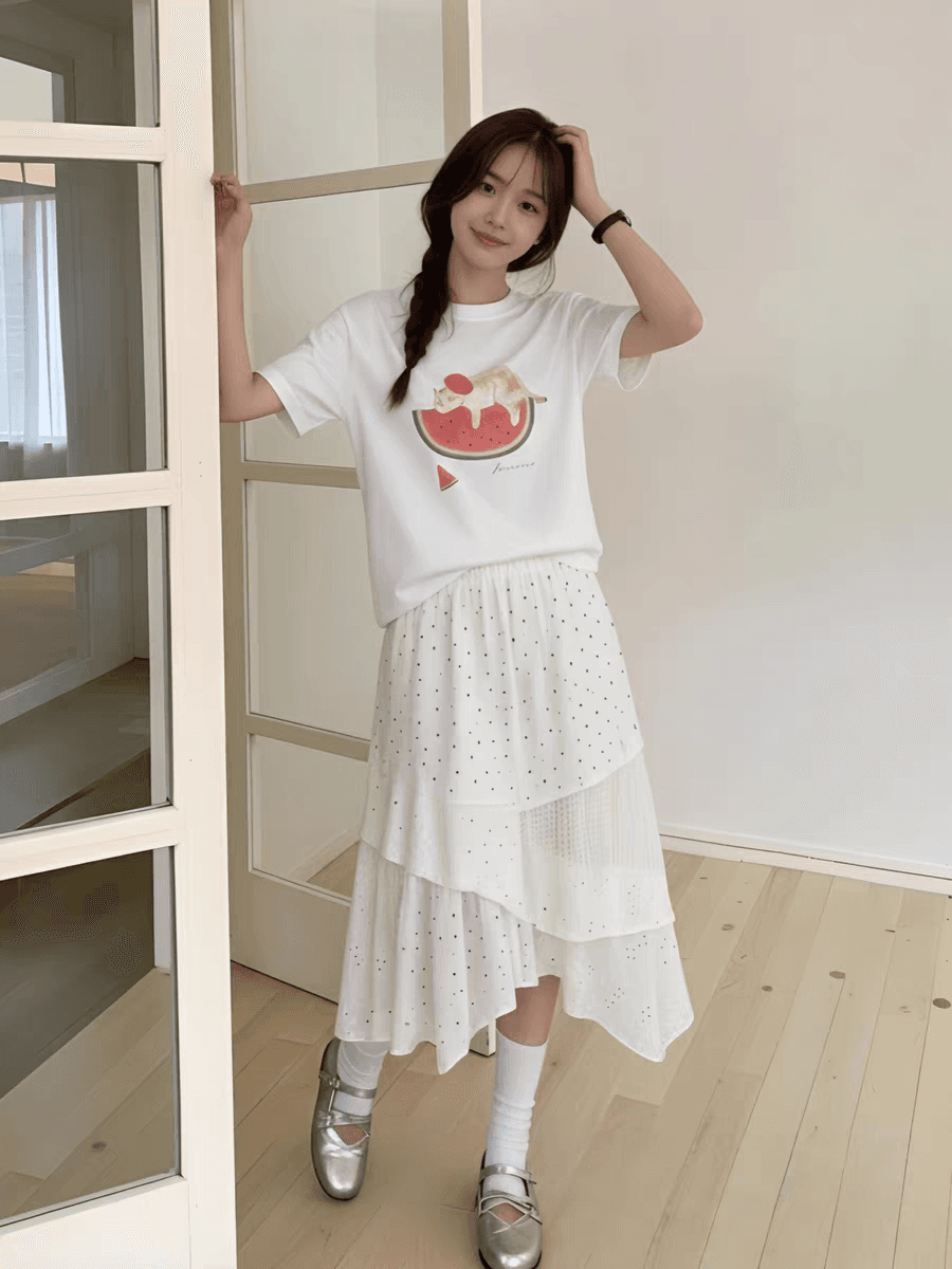 반팔 티셔츠 언더 코트 여성 인사이드 가져 가라. 고급 센스 2026 새로운 여름 루즈핏 슬림해 보이는 알파벳 프린트 셔츠 상세 이미지 3