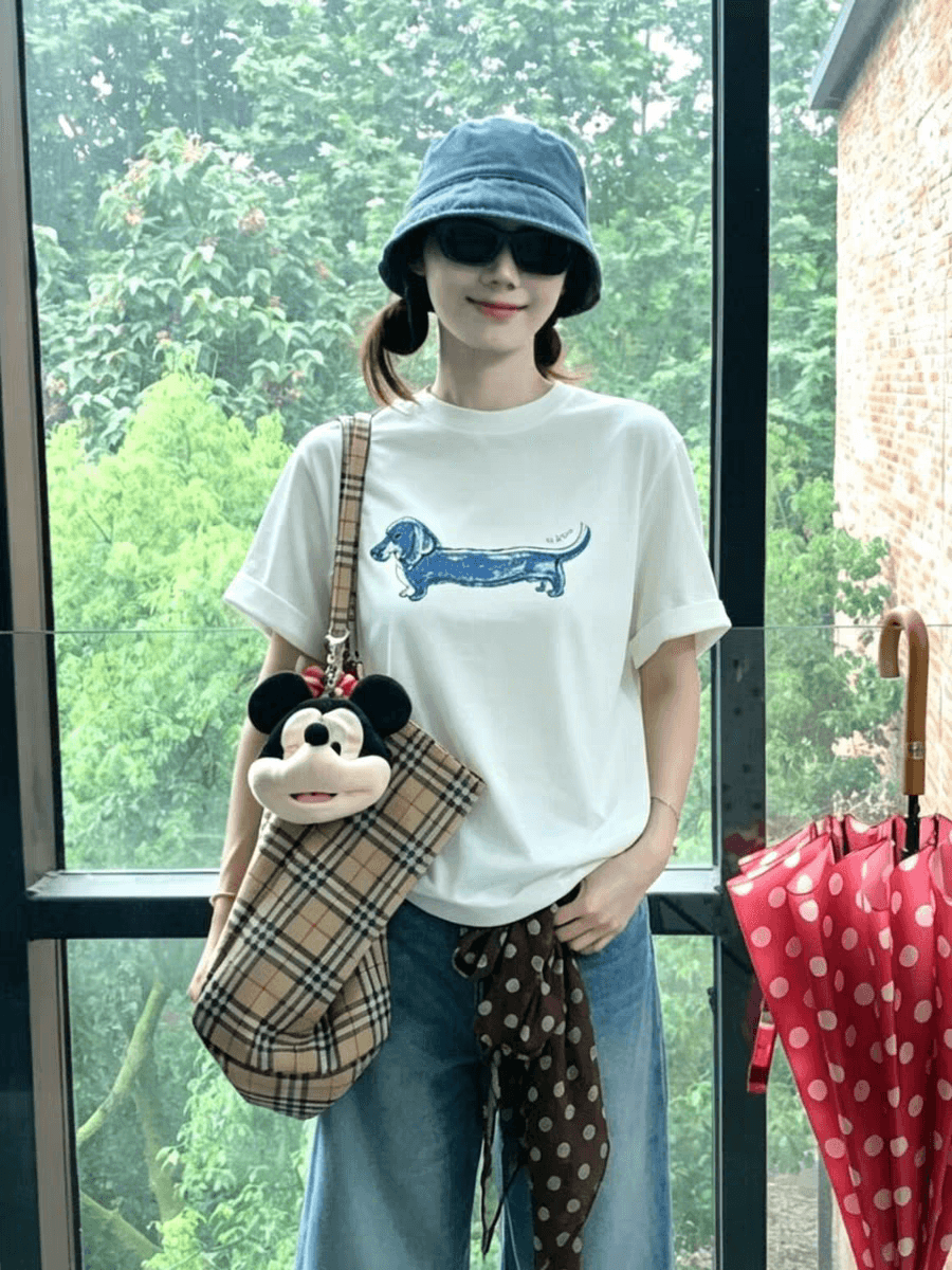 반팔 티셔츠 언더 코트 여성 인사이드 가져 가라. 고급 센스 2026 새로운 여름 루즈핏 슬림해 보이는 알파벳 프린트 셔츠 상세 이미지 2