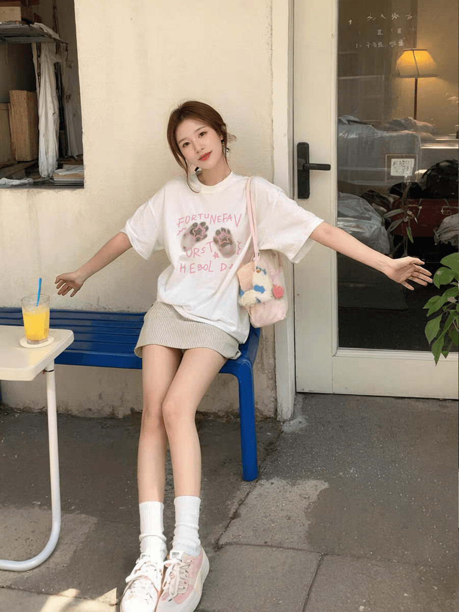 반팔 티셔츠 언더 코트 여성 인사이드 가져 가라. 고급 센스 2026 새로운 여름 루즈핏 슬림해 보이는 알파벳 프린트 셔츠 상세 이미지 3