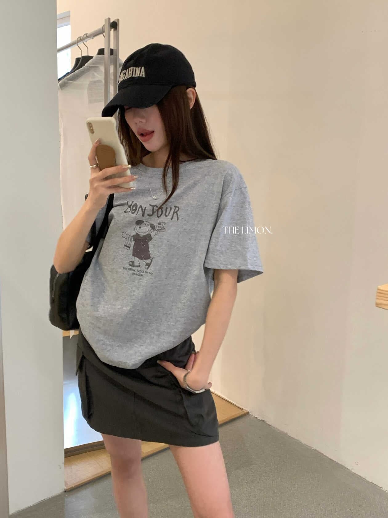 반팔 티셔츠 여성 한국 스타일 연령 감소 다용도 루즈핏 기본 셔츠 맨위 반팔 티셔츠 상세 이미지 3