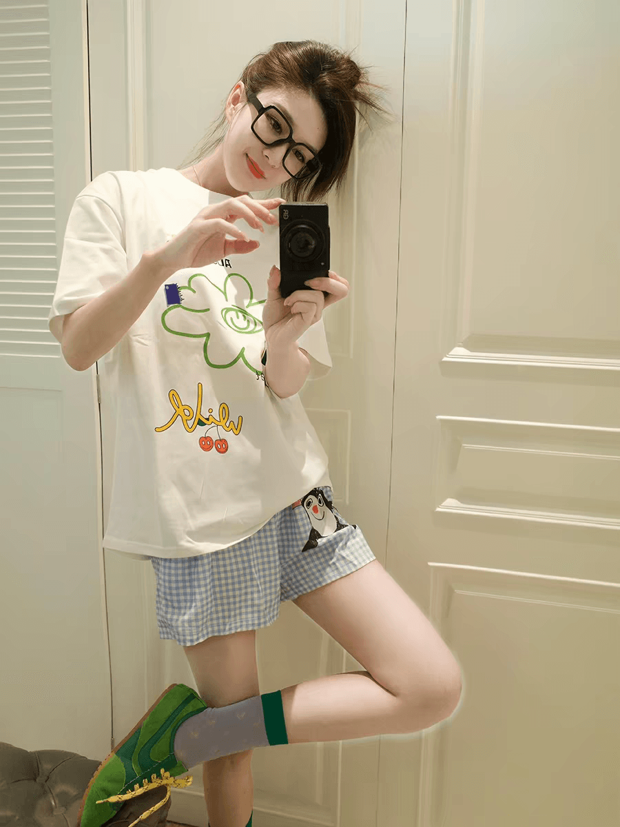 여름 반팔 티셔츠 여성 한 부서 슬림해 보이는 2026 새로운 폭발 긍정적 인 어깨 루즈핏 반소매 디자인 센스 동정 맨위 상세 이미지 4