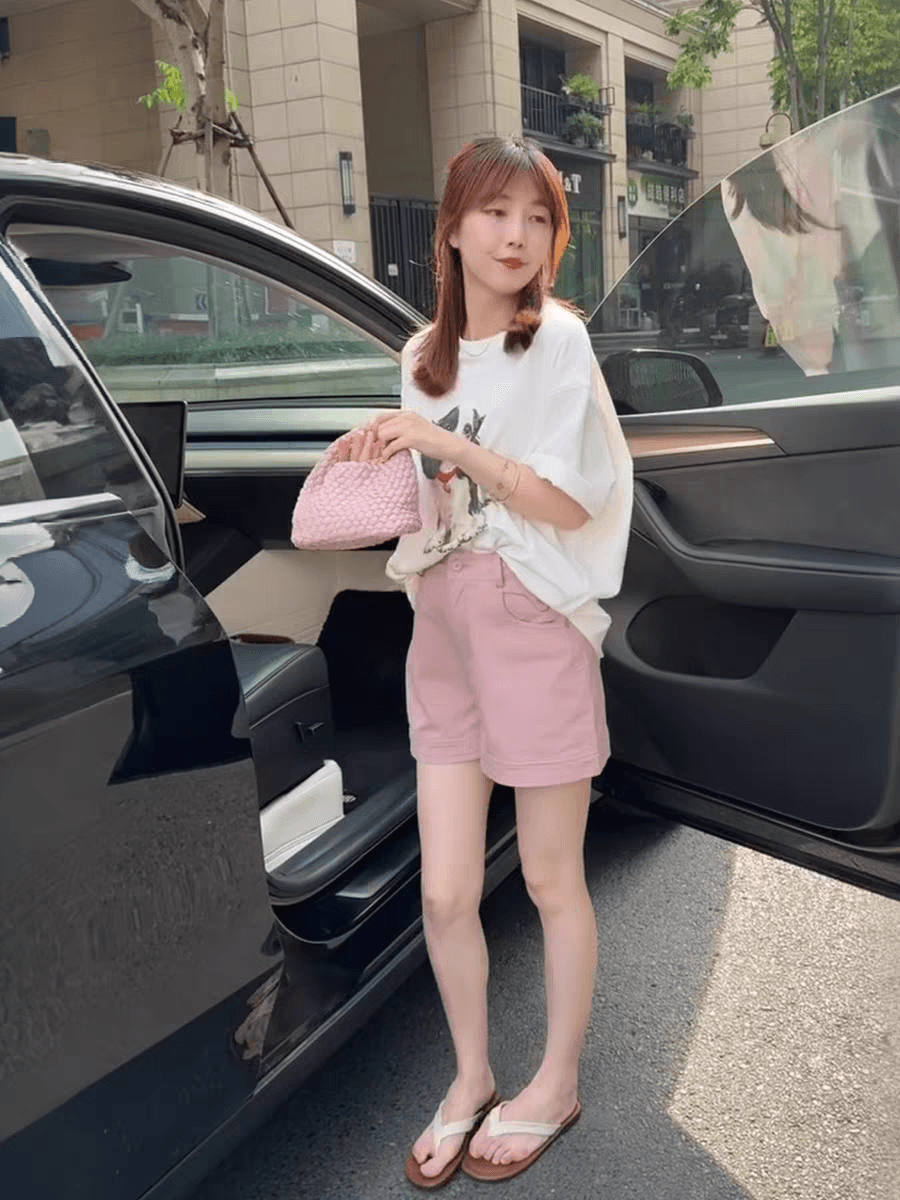 여름 반팔 티셔츠 여성 한 부서 슬림해 보이는 2026 새로운 폭발 긍정적 인 어깨 루즈핏 반소매 디자인 센스 동정 맨위 상세 이미지 9