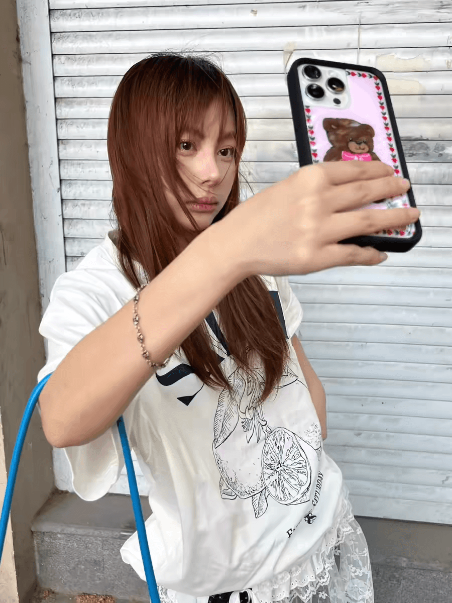 한국 ins 작은 대중 레트로 레몬 프린트 미니멀리즘 캐주얼 다용도 루즈핏 순면 편안함 여름 반팔 티셔츠 여성 상세 이미지 5