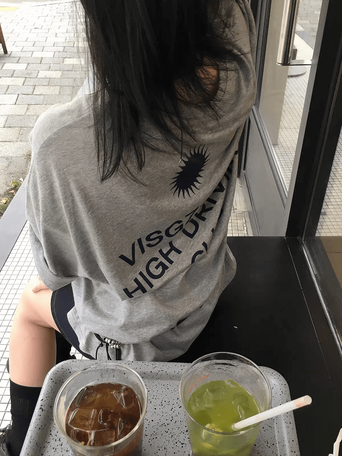 한 부서 ins 바람 미니멀리즘 프린트 알파벳 반팔 캐주얼 티셔츠 루즈핏 다용도 순면 맨위 여성 상세 이미지 2