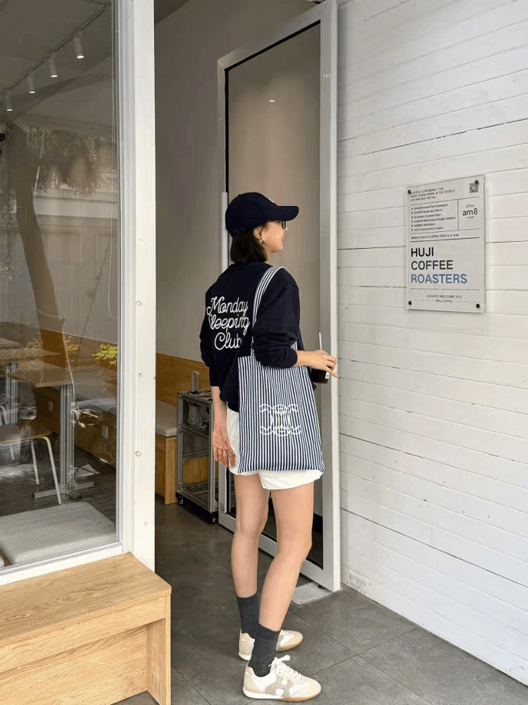 순면 복합 작은 키 쇼트 스타일 후드티 여성 가을 겨울 의류 루즈핏 느긋한 바람 긴팔 라운드 넥 맨위 이미지 2