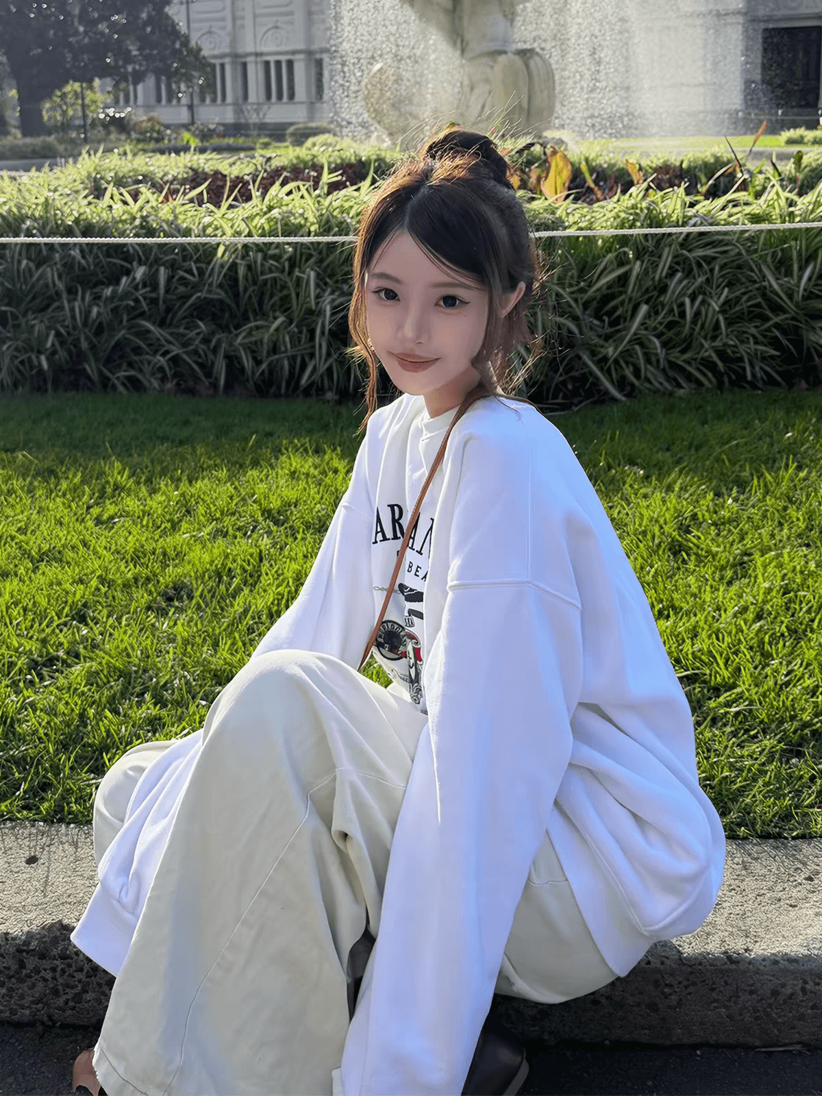 마 후아 면 순면 얼굴 비 시장 전체 폴리 에스터 모방 면 재료 라운드 넥 후드티 얇은 스타일 털이 있는 루즈핏 없음 모자 이미지 4