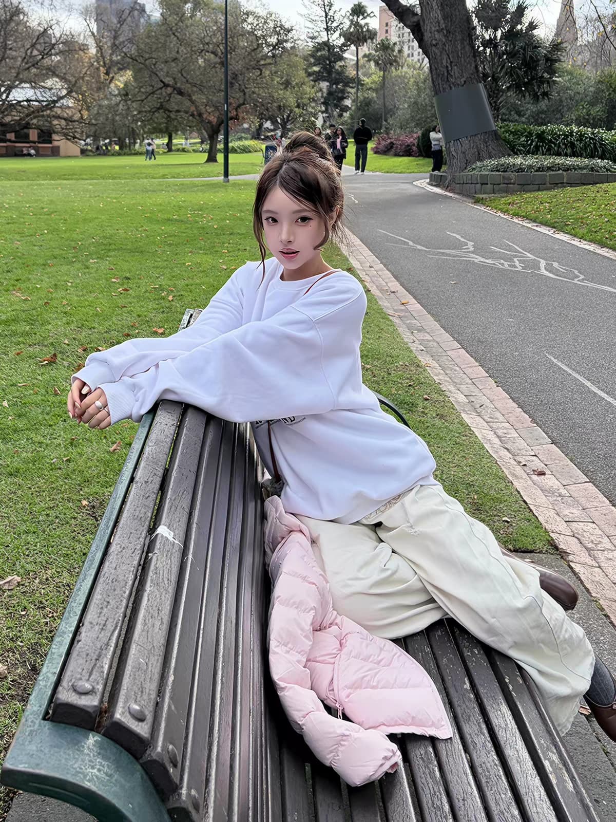 마 후아 면 순면 얼굴 비 시장 전체 폴리 에스터 모방 면 재료 라운드 넥 후드티 얇은 스타일 털이 있는 루즈핏 없음 모자 상세 이미지 3
