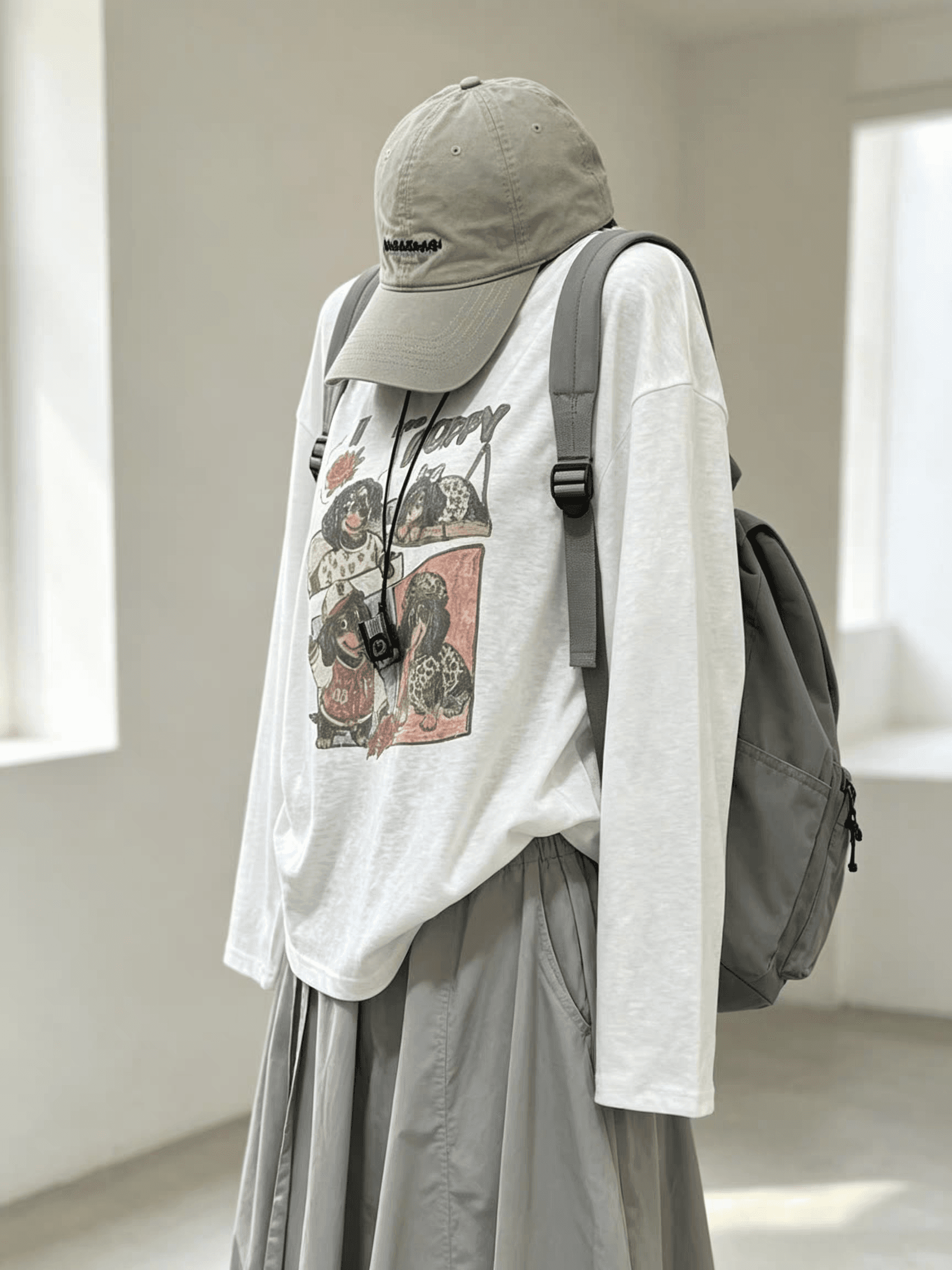 프랑스식 디자인 센스 귀여운 강아지 프린트 긴팔 티셔츠 여성 2026 가을 루즈핏 패션 다용도 맨위 상세 이미지 7