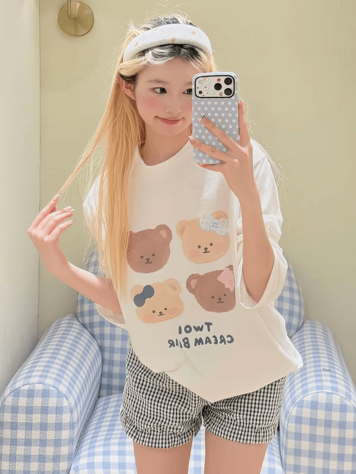 한 부서 ins 작은 대중 우유 씽 하는 소리 작은 곰 만화 프린트 느긋한 캐주얼 루즈핏 인사이드 가져 가라. 만나는 긴팔 티셔츠 맨위 이미지 4