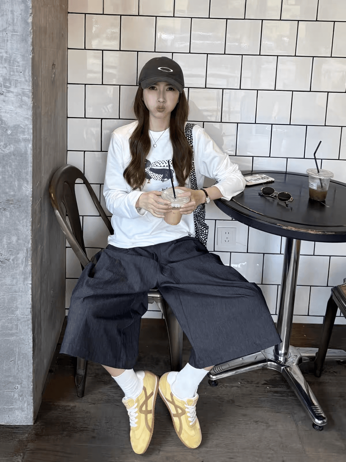 한 부서 ins 작은 대중 강아지 프린트 긴팔 티셔츠 여성 이른 가을 루즈핏 슬림해 보이는 느긋한 다용도 귀여운 캐주얼 맨위 이미지 3