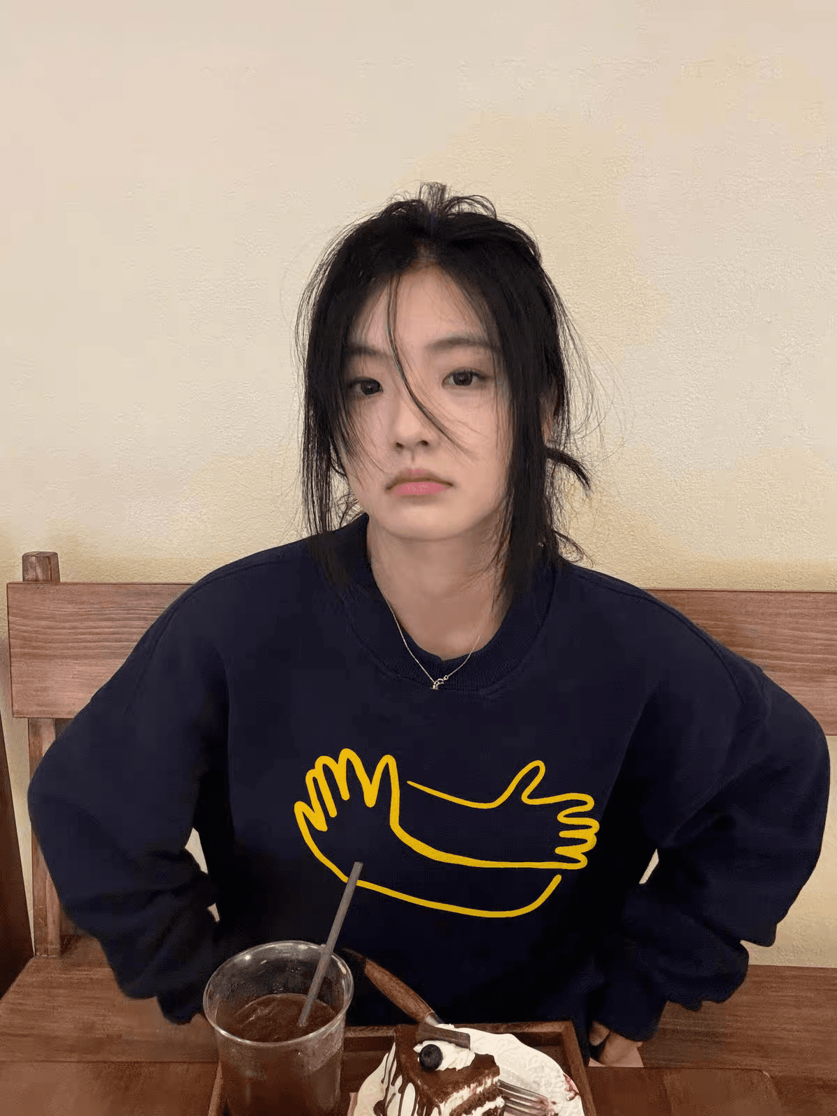 마 후아 면 순면 얼굴 비 시장 전체 폴리 에스터 모방 면 재료 라운드 넥 후드티 얇은 스타일 털이 있는 루즈핏 없음 모자 상세 이미지 3