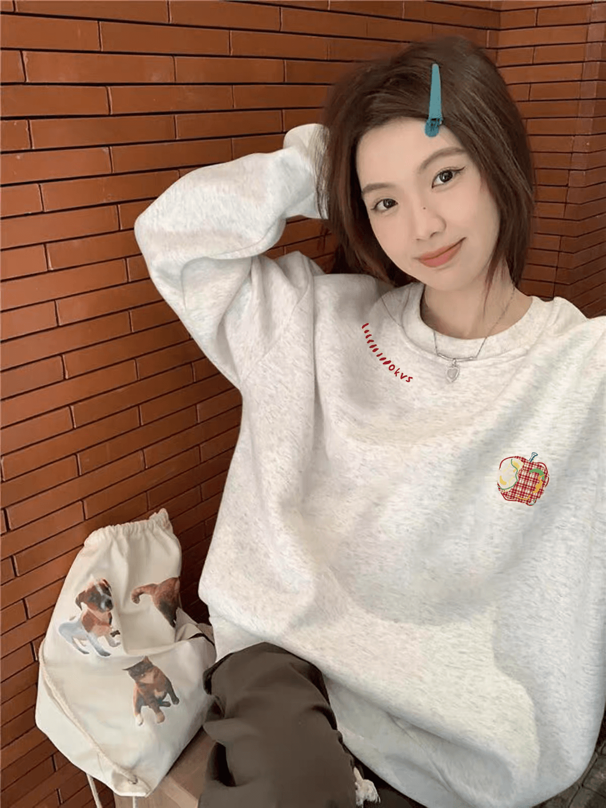 마 후아 면 순면 얼굴 비 시장 전체 폴리 에스터 모방 면 재료 라운드 넥 후드티 얇은 스타일 털이 있는 루즈핏 없음 모자 상세 이미지 1