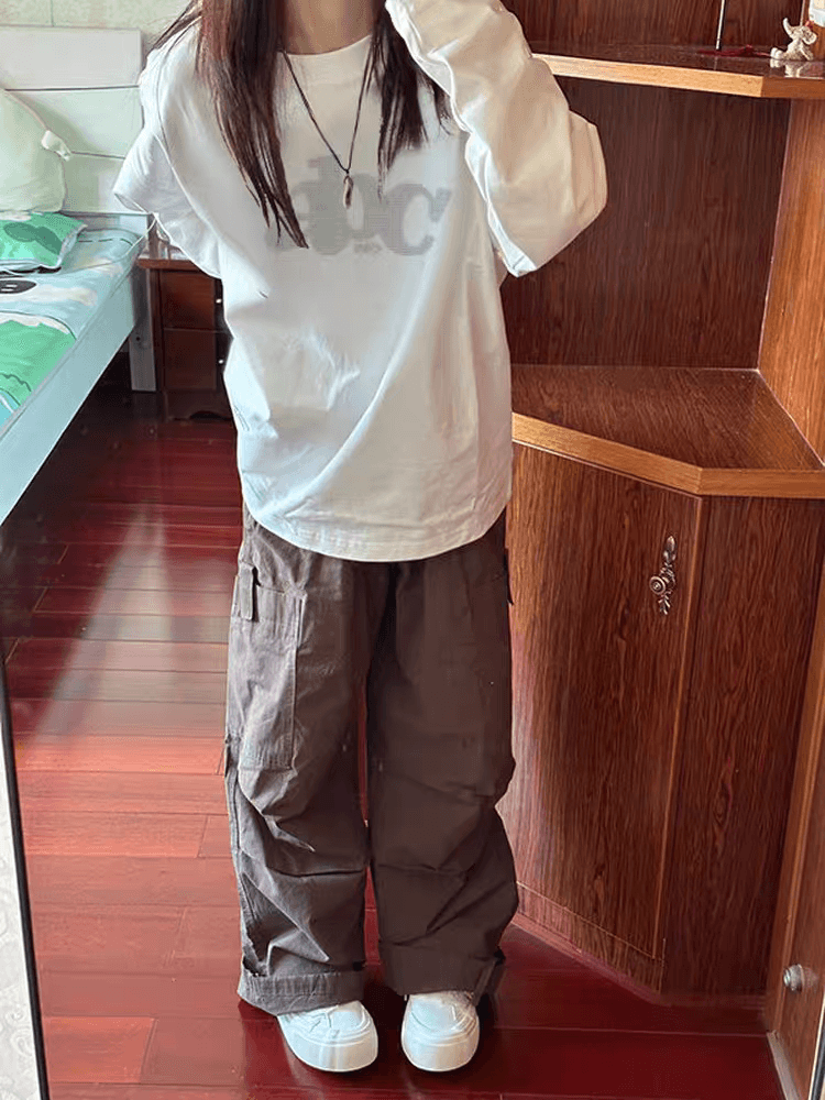 아메리칸 높음 거리 화이트 긴팔 티셔츠 여성 봄 가을 새로운 루즈핏 느긋한 바람 디자인 센스 작은 대중 ins 바람 맨위 트렌디