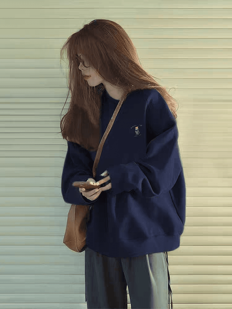 마 후아 면 순면 얼굴 비 시장 전체 폴리 에스터 모방 면 재료 라운드 넥 후드티 얇은 스타일 털이 있는 루즈핏 없음 모자 상세 이미지 1