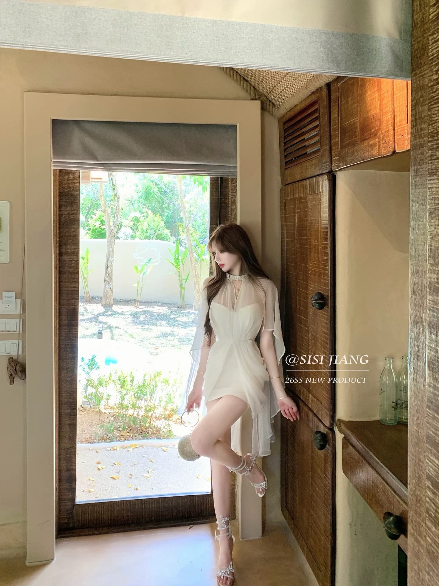 sisi jiang3 6 20 00 9.5 접기 서있는 마이너스 12 화이트 아야 천 골드 이미지 3