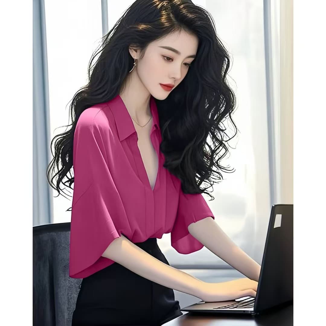 빛 럭셔리 고급 센스 쉬폰 톱 빛 요리 한 바람 프랑스식 작은 대중 아니요 명중 섹션 슬림해 보이는 루즈핏 여성 셔츠 여름 섹션 이미지 2