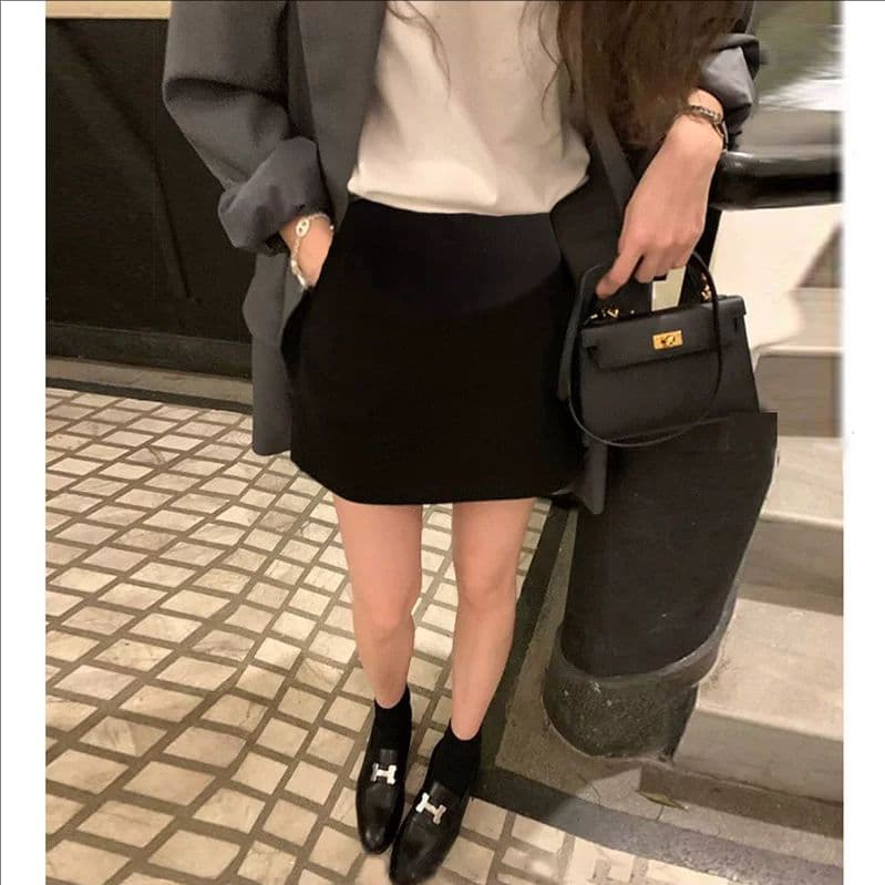 임산부 반신 스커트 봄 드레스 2026 새로운 작은 키 모직 미니 스커트 조기 봄 임신 기간 두꺼운 A라인 스커트 봄 이미지 5